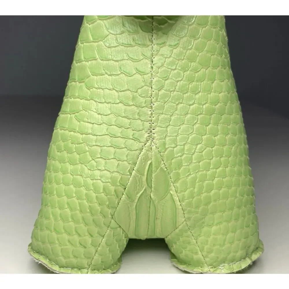 Vintage Streamline Alligator Bookend Faux Leather Weighted Green Crocodile